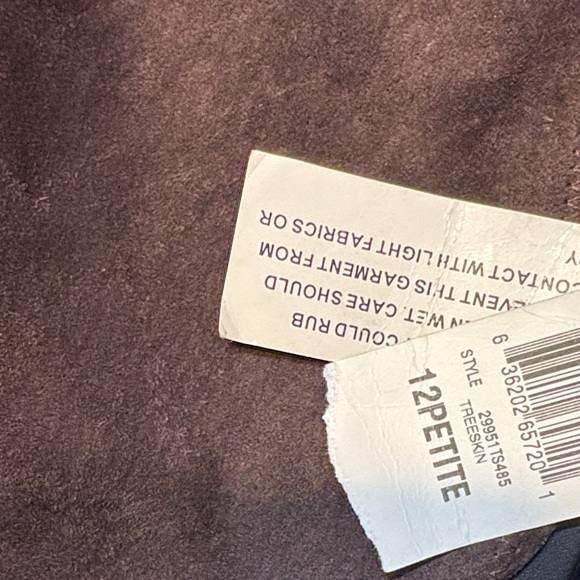 INC International Concepts Vintage Y2K Chocolate Suede Leather Flare Pants - Picture 5 of 5